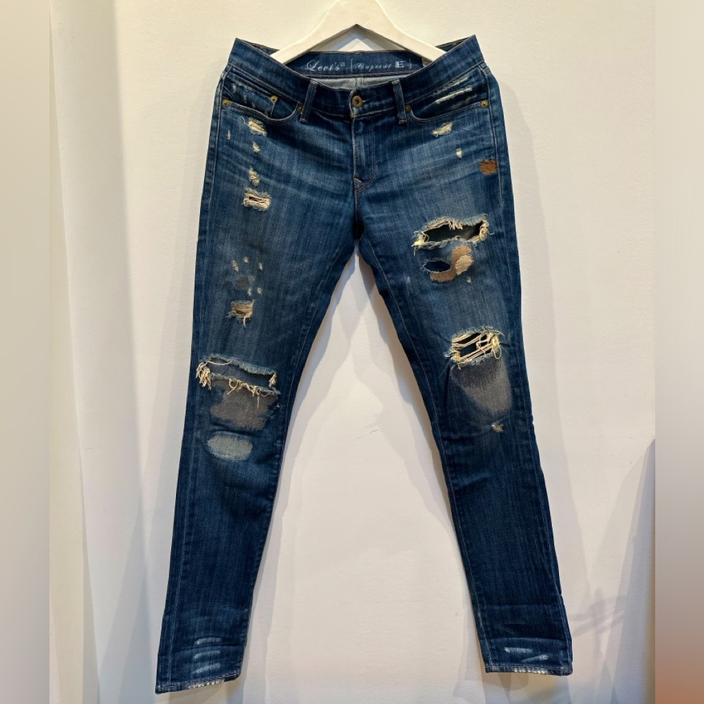Low Rise Y2K Destroyed Levi’s - Handmade Jeans!